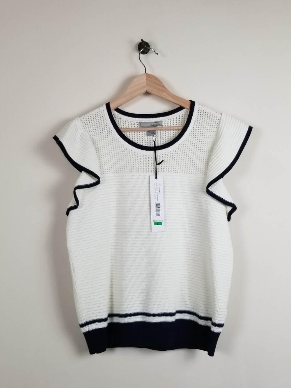 By Design Flutter Sleeve Pullover Sweater Large NWT